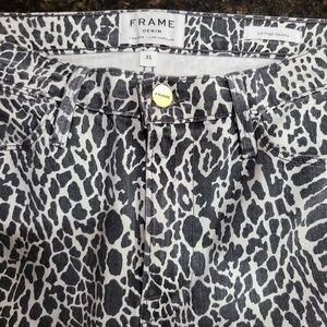 Frame Denim Le High Skinny Black and White Patterned Jeans